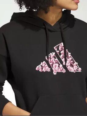 Women’s Black Floral Activewear Long Sleeves Hoodie Size 2XL. KC4387